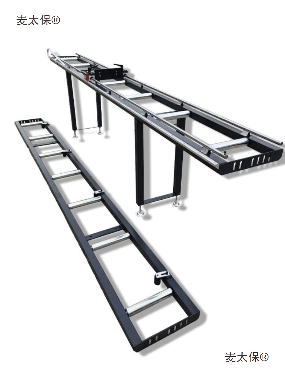 定位机托料台台定位架送料切割机铝材管托料切割滚筒架切送麦太保