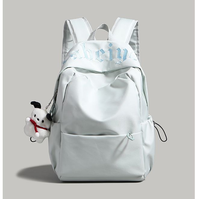 새로운 대학생 가방 ins 여성 단거리 여행 대용량 백팩 단색 새로운 고급 백팩