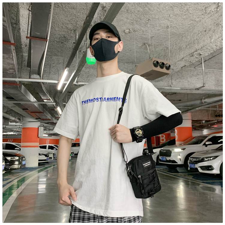 67g Weight Zipper Closure Type Single Shoulder Strap Strap Type Crossbody Bag Bags Type Nylon Material Letter Pattern Streetwear Style Square Shape Khaki, Light Grey, White, Black Color Small Size Small Nylon Letter Streetwear Square Zipper Crossbody Bag 12