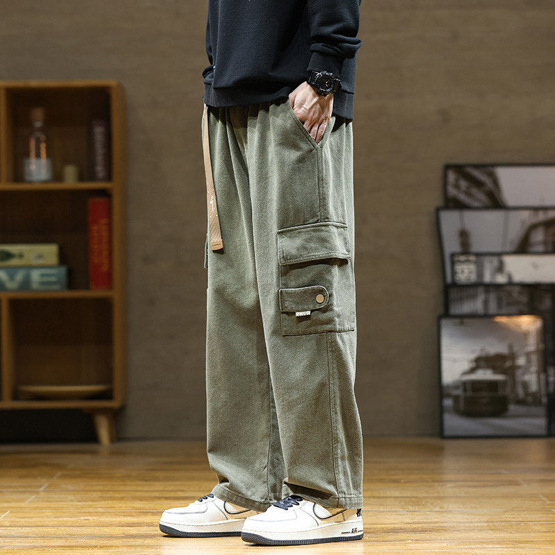 Straight-Leg Cargo Pants Men's 2025 New Large Size Loose Casual American Style Spring Men's Long Pants Sports Trousers