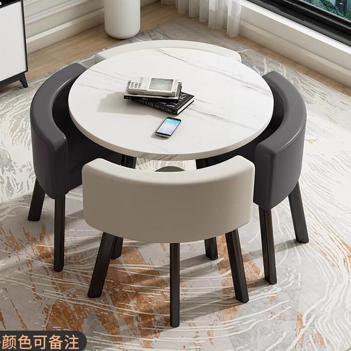 北欧风家用洽谈桌椅组合小户型餐桌圆形桌子咖啡店休闲奶茶店办公|undefined