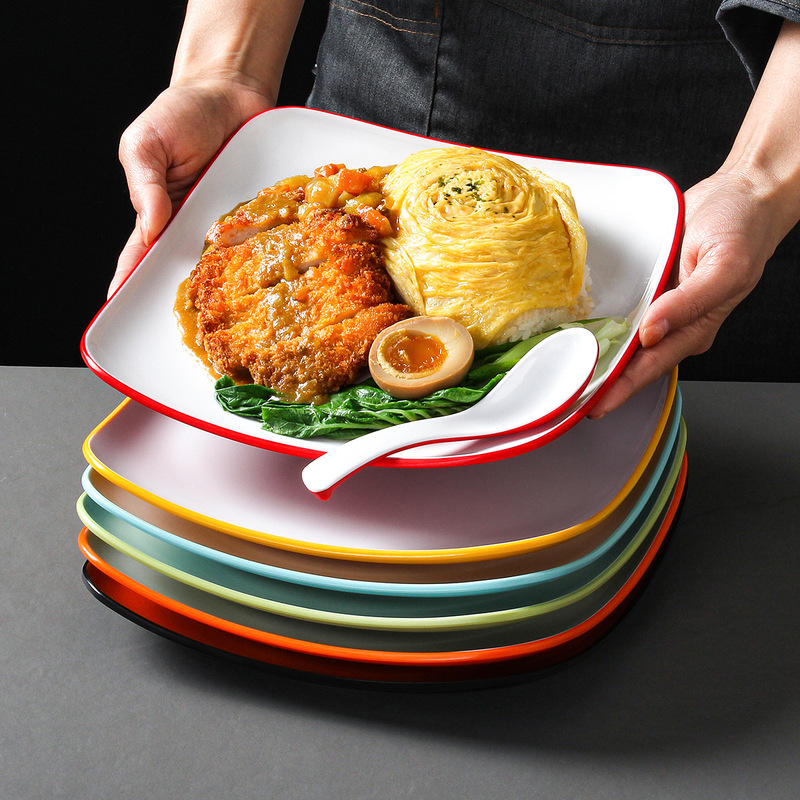 Xiangyuan melamine tableware plate commercial fast food restaurant pig's feet rice fast food plate suit restaurant restaurant covered rice plate