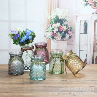 北欧轻奢透明玻璃花瓶满天星水培绿植鲜花干花插花器百合装饰摆件