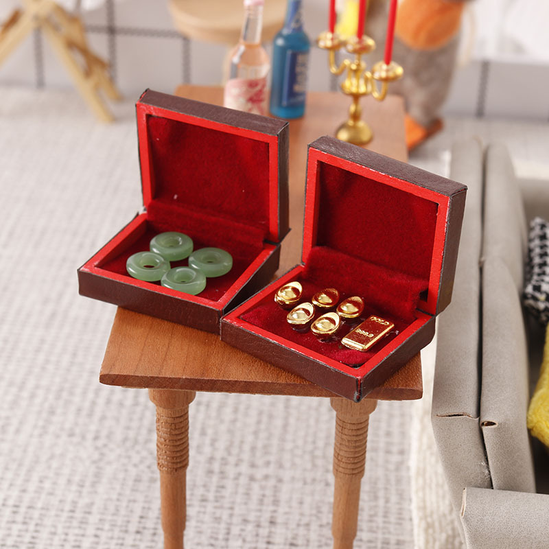 Miniature Model Jewelry Box, Jewelry Case, 1/12 Scale Dollhouse Accessories, Dollhouse Pretend Play DIY Toys