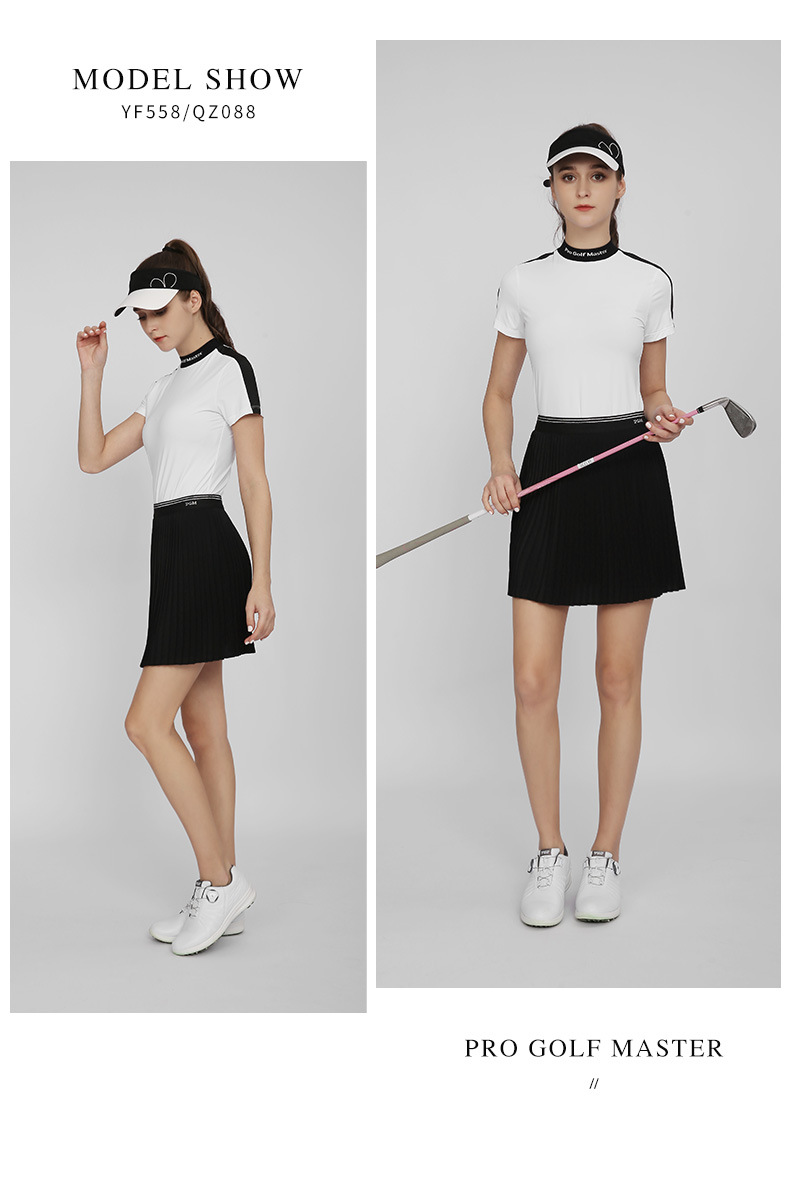 Váy golf nữ PGM xếp ly co giãn khô nhanh — Qz088-màu xanh hải quân, QZ088-Màu đen, QZ088-màu trắng chi tiết 9