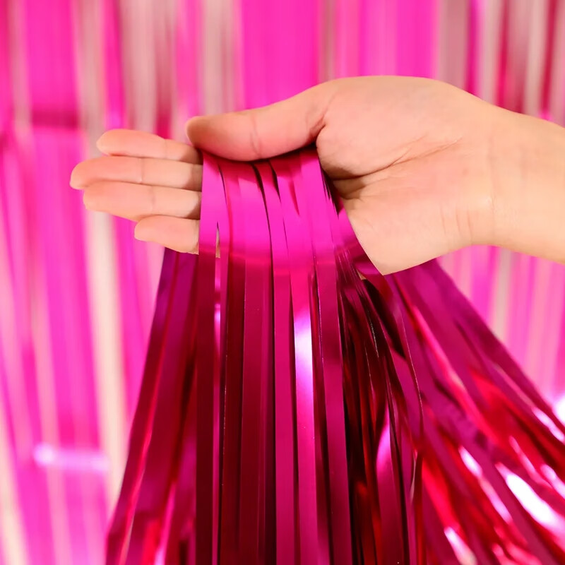 Decoración de bordillo cortina de seda de lluvia fiesta de cumpleaños boda fondo pared decoración de diseño brillante cuadrado cortina de seda de lluvia bordillo