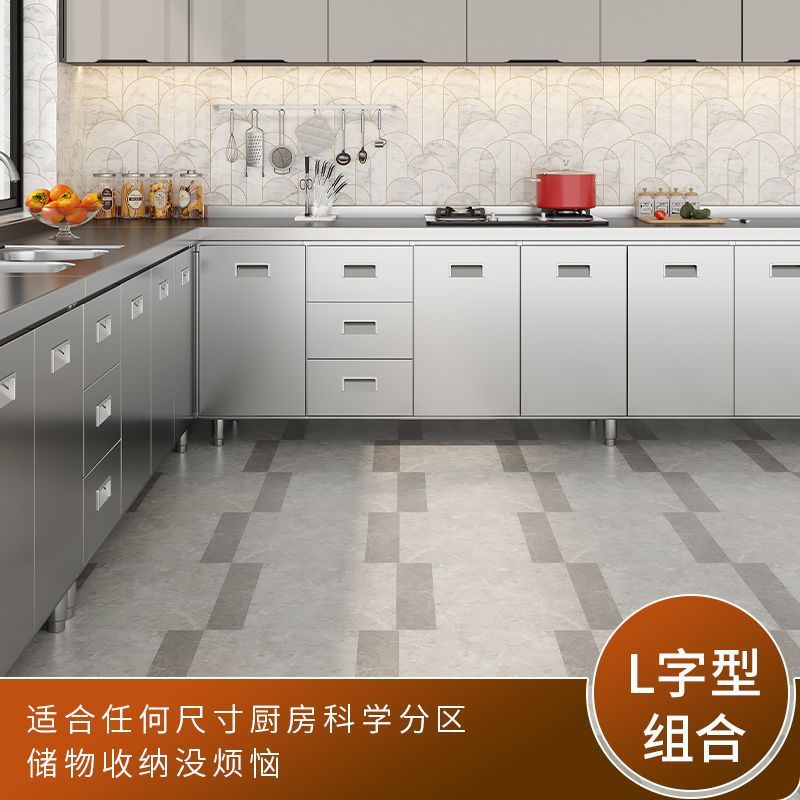 304 Solid Stainless Steel Kitchen Cabinets Extra Thick Storage Cupboards Stove Integrated Rural Storage Household Small Apartment