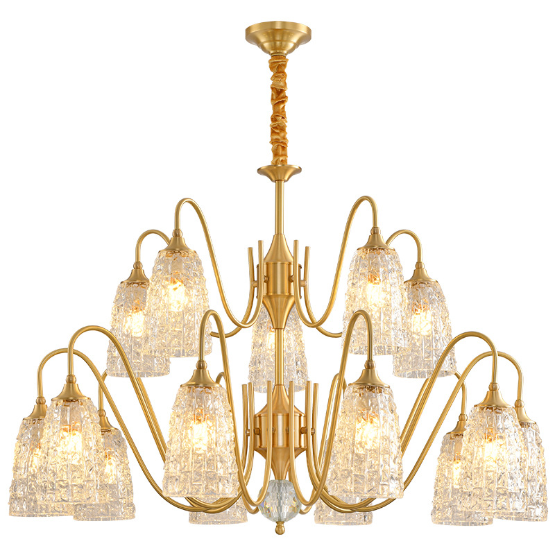Lámpara principal de la sala de estar francesa retro estilo antiguo simple lujo faro de luz europea nueva lámpara de vidrio 413L