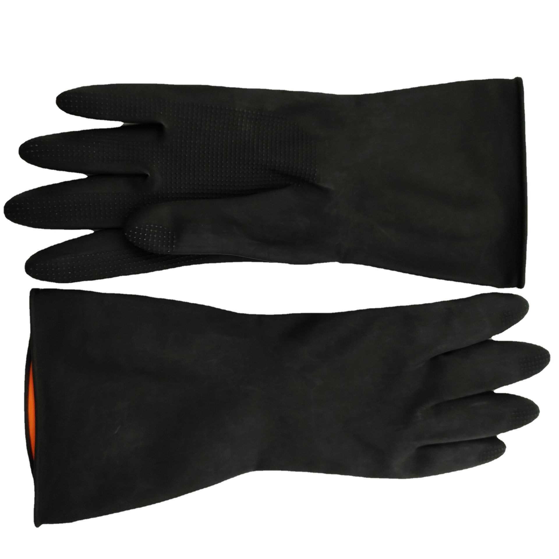 工业耐酸碱手套劳保黑色乳胶加厚耐磨手套现货供应