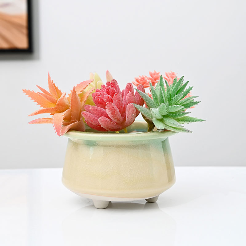 Macetas carnosas agrietadas en hielo, cerámica doméstica, arcilla transpirable, cerámica gruesa, control de raíces, pilas viejas, lavabo especial, liquidación, venta al por mayor