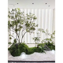 マツツリーシミュレーショングリーン植物屋内窓造園装飾植物大型フェイクツリー階段中庭風景組み合わせ