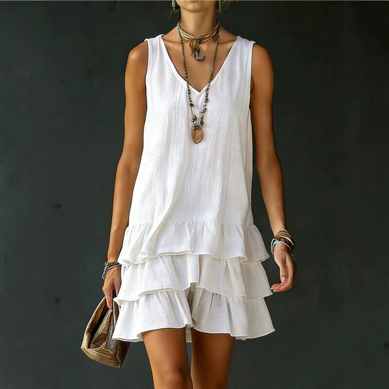 2026 Spring/Summer Cross-Border European and American Amazon Independent Site Fashion Women's Loose Casual Solid Color Tank Dress for Women