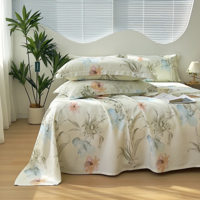 2025新款竹纤维床单软凉席双人加厚三件套凉爽不起球软垂