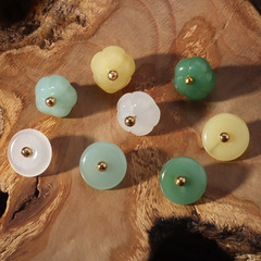 Imitation Jade Pumpkin Glass Button Retro Style Cheongsam Tangzhuang Hanfu Small Pearl Buttons Wholesale
