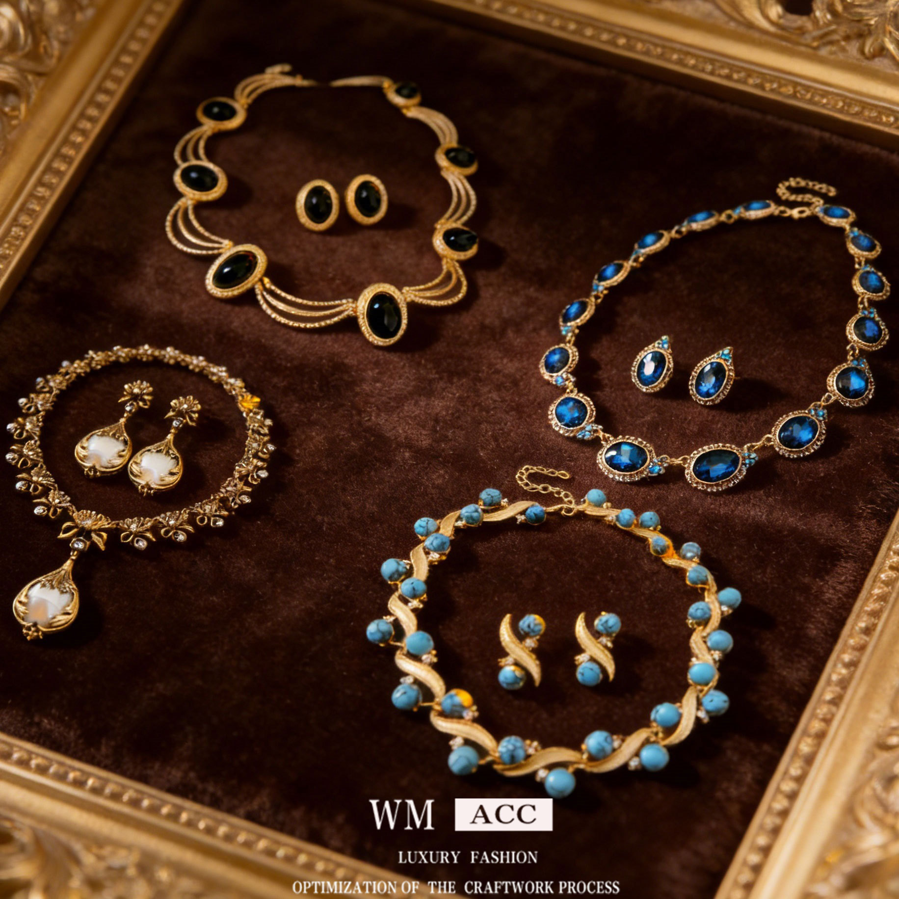 Medieval vintage diamantes geométricos oval pendientes collar ligero lujo nicho cadena clavícula juegos de joyería retro