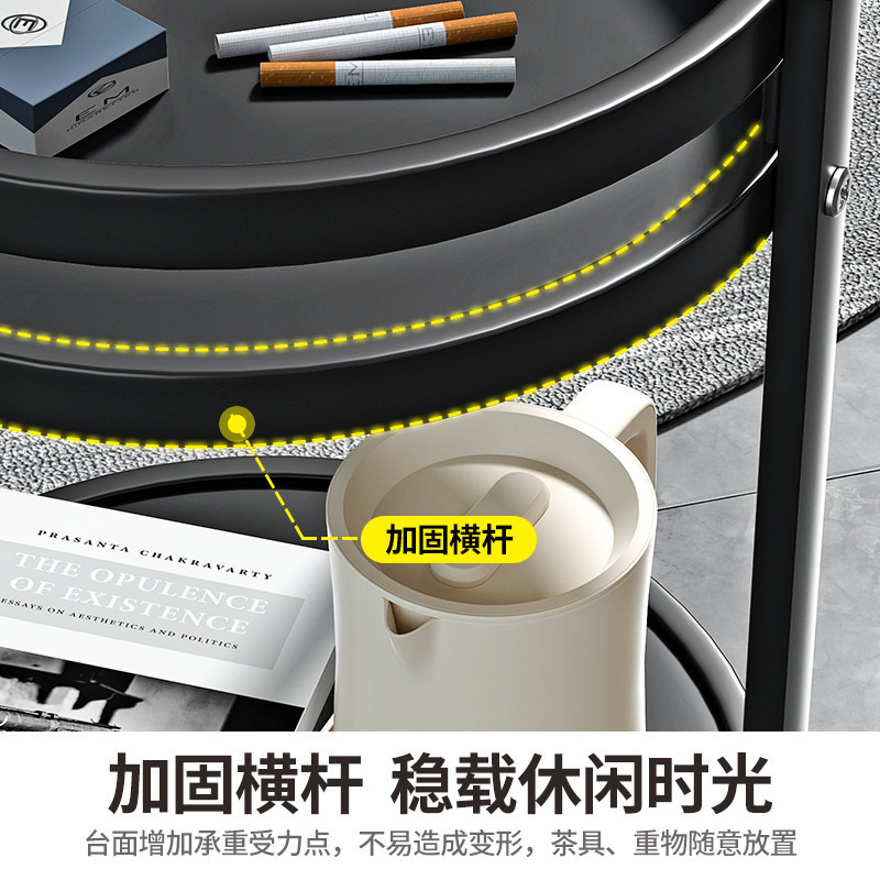 麻将机茶几双层棋牌室专用烟缸茶水架麻将桌边几茶水桌轻奢圆茶几|undefined