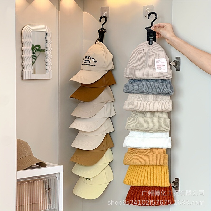 Hat Storage, with 8 Clips, a Magic Tool for Hanging Hats in the Closet, a Wardrobe Hat Organizer Hat Storage, with 8 Clips, a Magic Tool for Hanging Hats in the Closet, a Wardrobe Hat Organizer