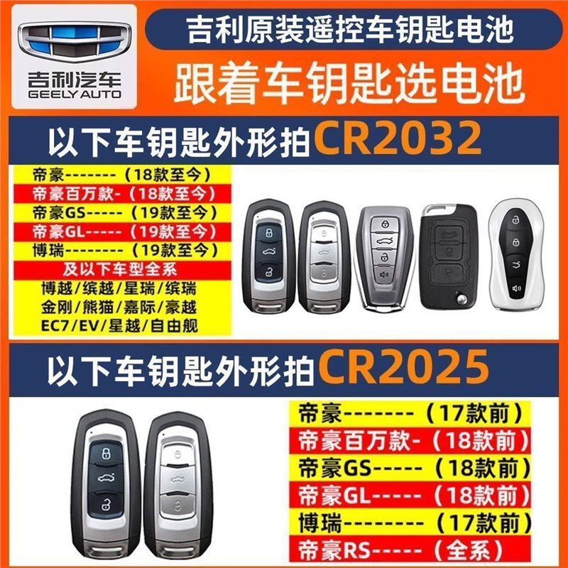 Gran capacidad CR2032/CR2025 coche control remoto llave botón batería electrónica 3V