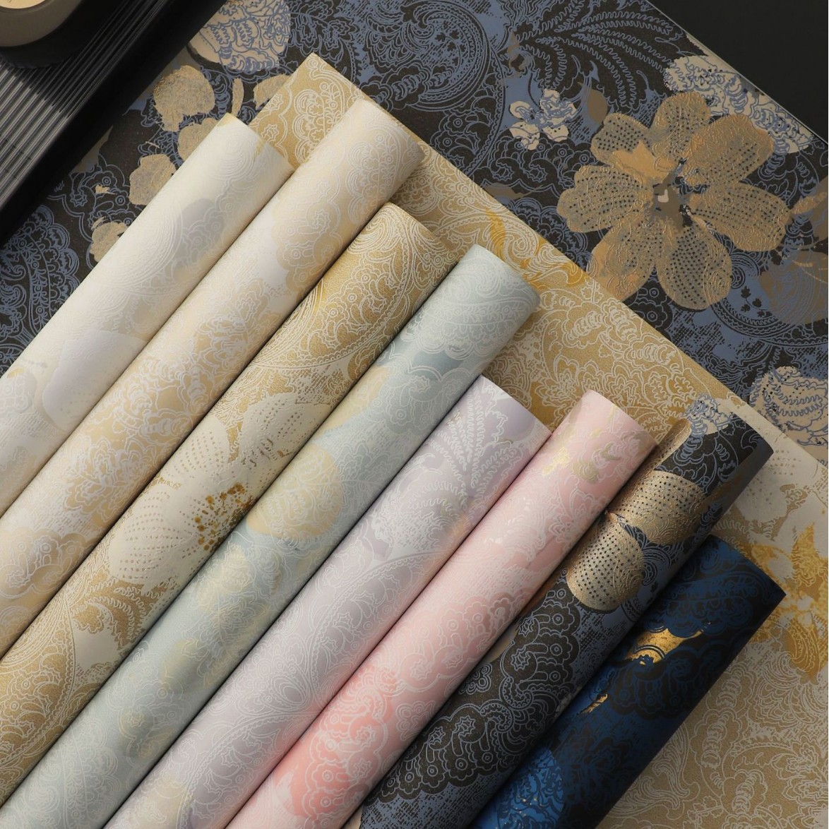 Huayuqing flores materiales de embalaje ramo creativo de flores papel de embalaje de textura artística de papel floral 5 hojas