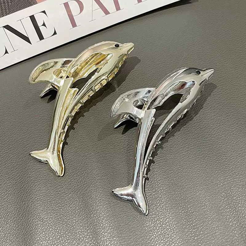 韩国合金光面感海豚造型鲨鱼发卡个性潮流发根发抓头饰大号新款