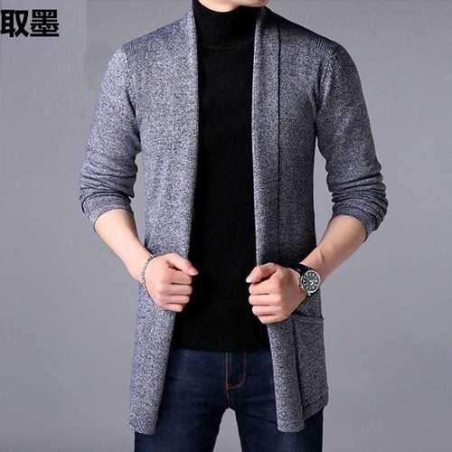 Men's Knit Cardigan Sweater, Men's Outerwear, Youth Korean Style, Long-Sleeve, Personality Cape Coat, Men's Clothing