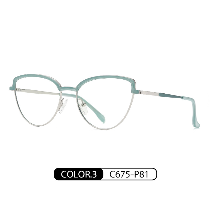 TB3205 bicolor elástico pierna de Trabajo Anti-azul gafas de luz 2023 Comercio exterior nuevo Marco de las mujeres de moda europea y americana gafas lisas
