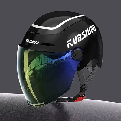 Motosiklet dəbilqələri – battery motorcycle helmet - one-size-fits-all-3c-pearlescent-black-three-proof-paint-reinforced-colorful-dual-mirror-safety-tail-light-high-looking-new-national-standard-category-a