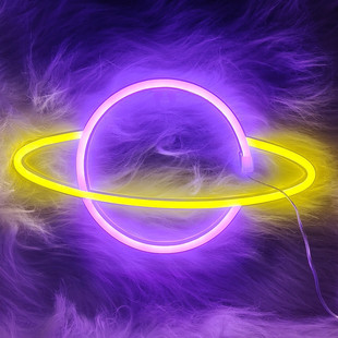 Cross-border supply LED planet neon rocket alien hanging decorative light battery USB dual-purpose atmosphere light