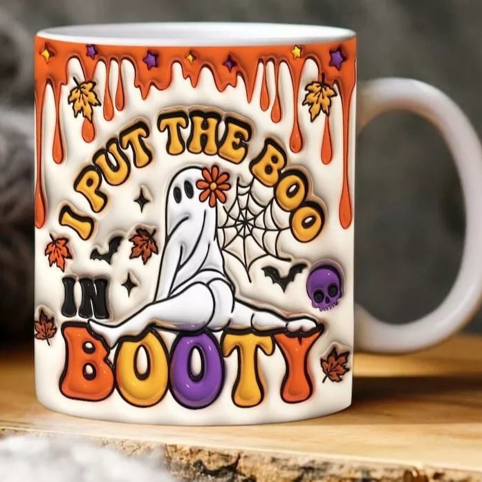国境を越えた3d SPOOKY幽霊hallowenコーヒーマグカップ水杯ハロウィーンカボチャPumpkin|undefined