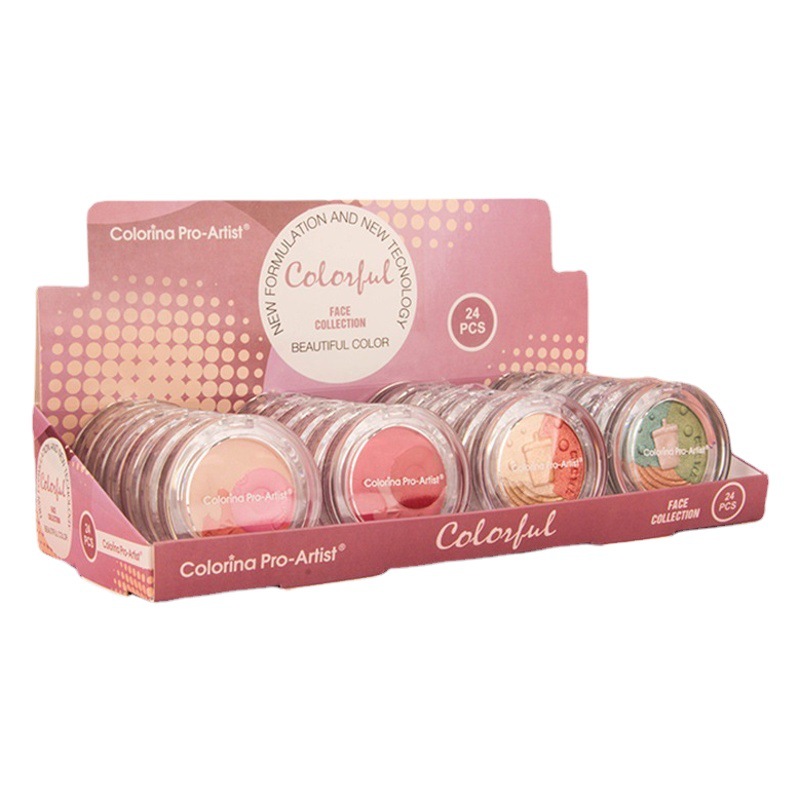 Maquillaje gradiente en relieve rubor transfronterizo perlado colorete mate en polvo bandeja de rubor cosméticos de belleza al por mayor