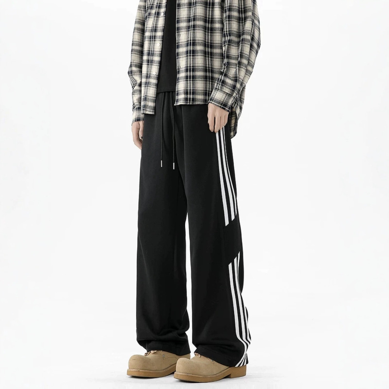 Autumn Men's Striped Straight-Leg Pants Factory Wholesale Youth Outdoor Casual Pants Men's Direct Factory In-Stock