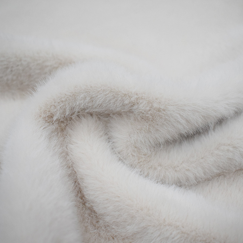 中国貂素色水貂绒仿水貂毛面料皮毛一体外套大衣欧貂布料