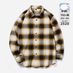 日単25春新作男性婦人服フランネル格子シャツ長袖シャツコートm 470188 470189