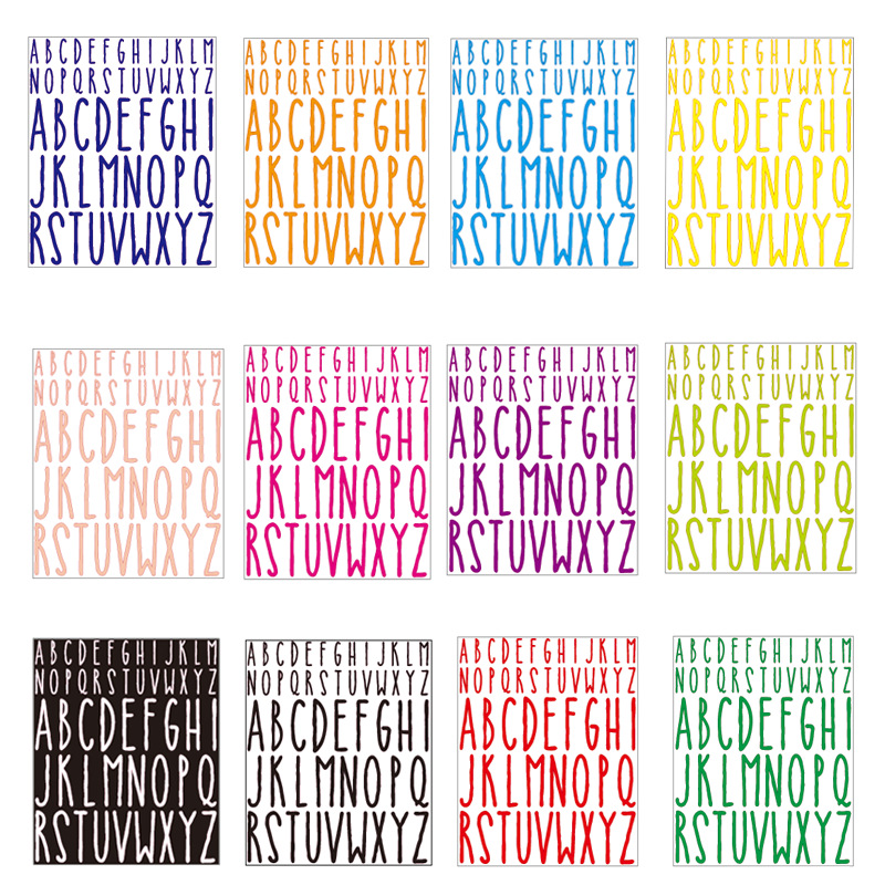 现货批发彩色彩虹乙烯基自粘字母数字门牌地址号码不干胶标签贴纸