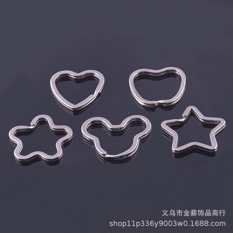 厂家现货直供异形圈 铁质五角星形爱心米奇椭圆钥匙圈钥匙环扁圈