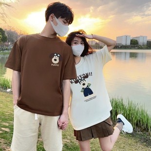 Summer Pure Cotton Short-Sleeved T-Shirt Couple Wear Lazy Style Loose Niche Design Tops for Men and Women Student Trendy Class Uniforms