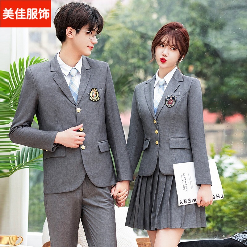 Gray Suit Set for Women, New Spring Style, Long-Sleeve, Academy Style, British Style, Jk Uniform, Class Uniform, School Uniform, Suit Jacket Gray Suit Set for Women, New Spring Style, Long-Sleeve, Academy Style, British Style, Jk Uniform, Class Uniform, School Uniform, Suit Jacket