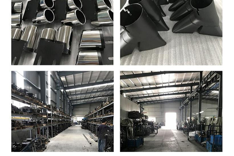 Cross-border direct selling car general exhaust pipe modification Scorpio carbon fiber AK straight edge black blue bright face four tail throat