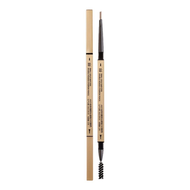 Eyebrow Pencil xixi Double-Ended Golden Slim Pen, 5 Shades with Brush, Waterproof 16 cm