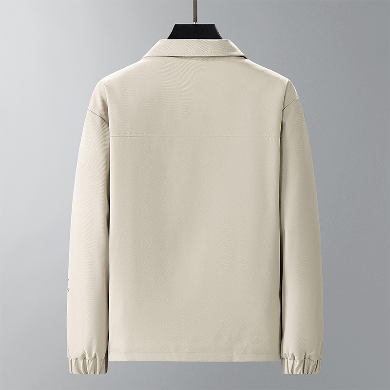 Men's Clothing autumn new men's jacket business casual lapel large pockets solid color printing men_voghion.com
