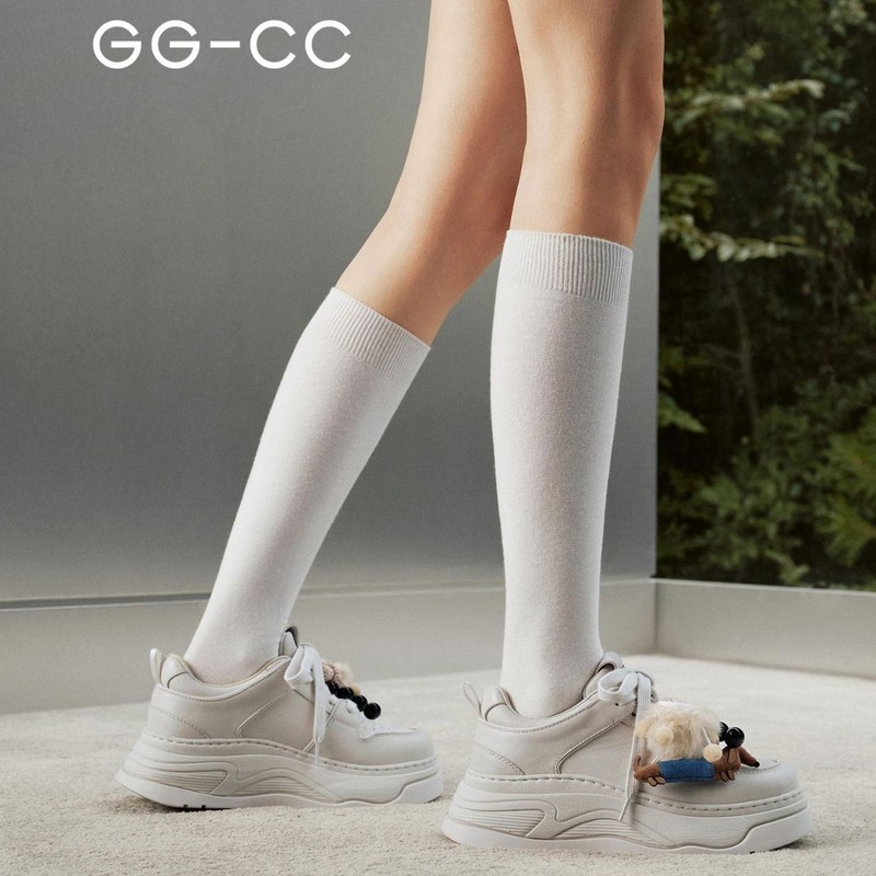 【张予曦同款】GGCC怪诞精灵厚底小白鞋女2025年秋季新款休闲板鞋|undefined