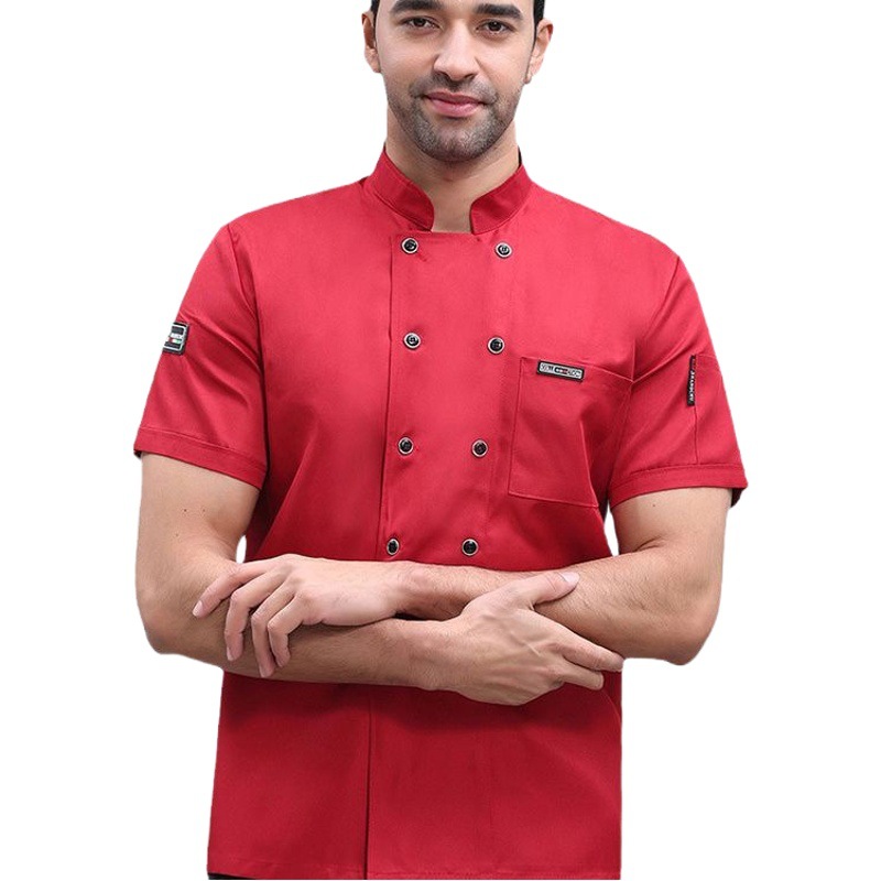 Comedor restaurante comedor jardín de infantes media manga delgada verano chef ropa de trabajo transpirable sudor-absorbente hombres y mujeres cocina