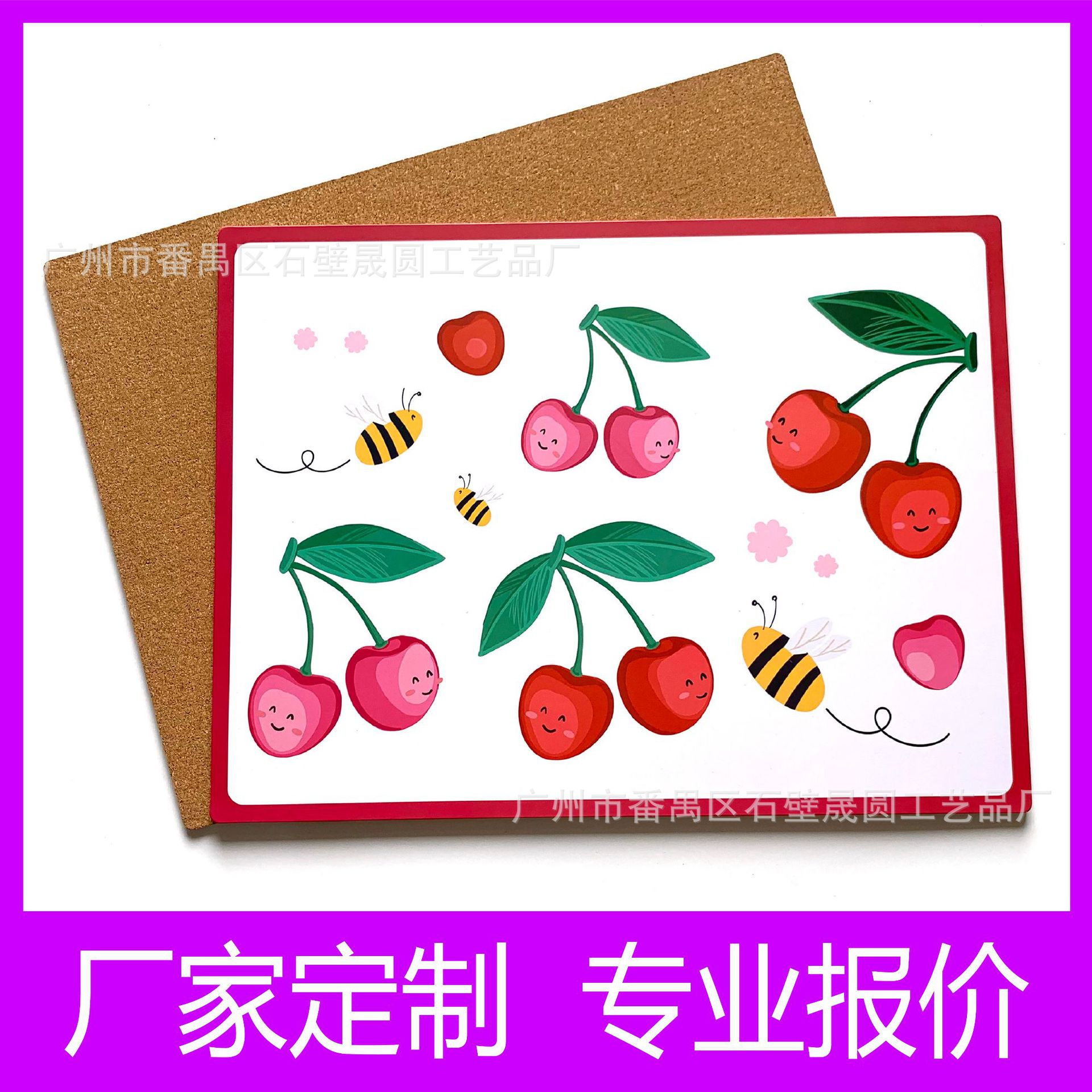 厂家定制 软木杯垫 中纤板MDF杯垫密度板杯垫 茶杯垫餐垫锅垫定做