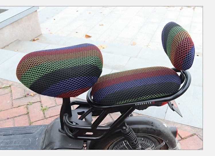 Electric Vehicle Cushion Cover Sunscreen Breathable Battery Car Double Layer Honeycomb Seat Cover Four Seasons Universal Electric Bicycle Cushion