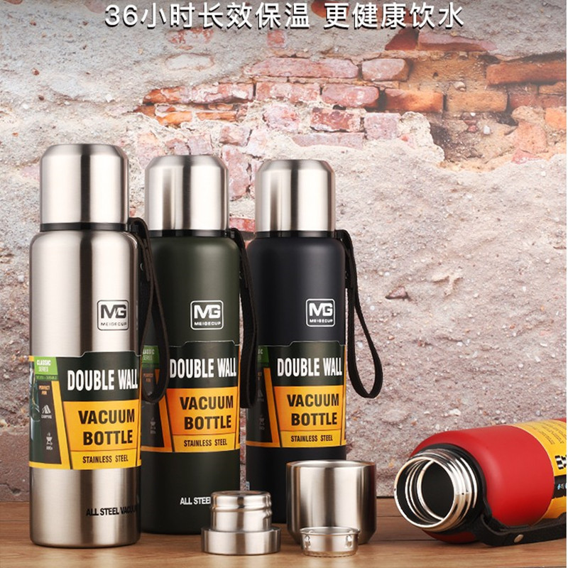 俄羅斯大容量不鏽鋼便攜保溫杯子運動戶外旅遊定 制LOGO旅行水壺