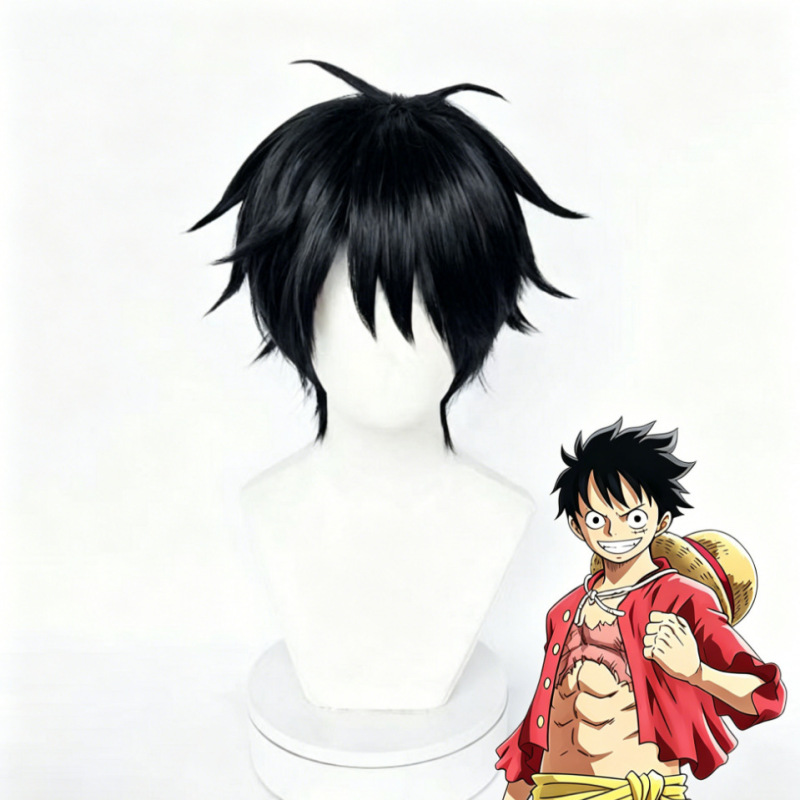 Mengqian One Piece Luffy Cosplay Wig Black Short Hair with Upturned Ends Anime Cosplay Direct from Manufacturer Mengqian One Piece Luffy Cosplay Wig Black Short Hair with Upturned Ends Anime Cosplay Direct from Manufacturer