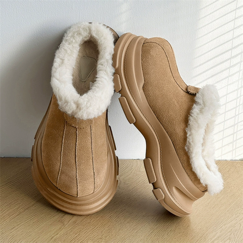 Теплые сапоги Baotou с толстой подошвой для женщин, сапоги Birkenstock на липучке, широкие носки для пар, хлопковые ботинки, обувь для мужчин от холода