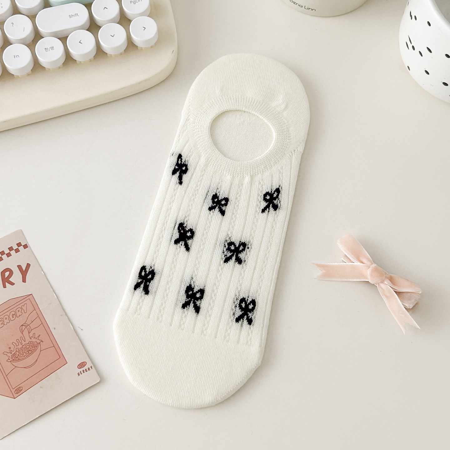 Calcetines de verano, calcetines insicos japoneses para niños, calcetines de barco, calcetines invisibles, lindos calcetines de algodón de malla con lazo, delgados