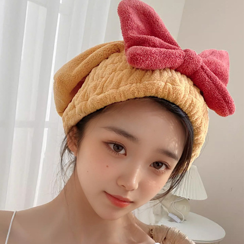 75g high-density bow dry hair cap, cute super absorbent quick-drying hair towel, shower cap for washing hair
