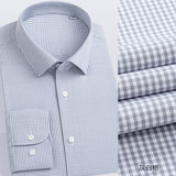 Áo sơ mi tay dài ca rô xám trắng - cổ vuông - size 52